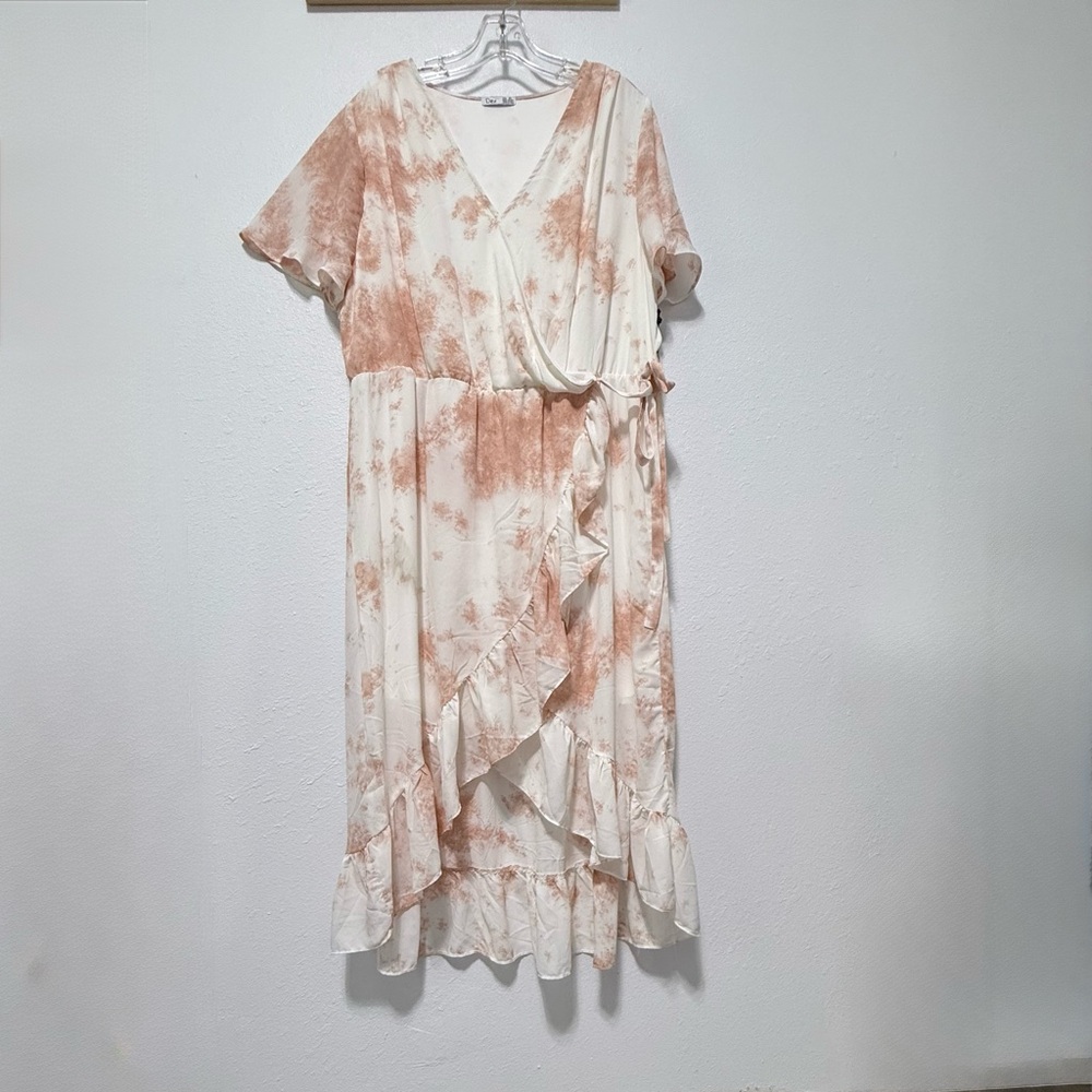 Dex Pink and Cream High Low Dress - Picture 2 of 13